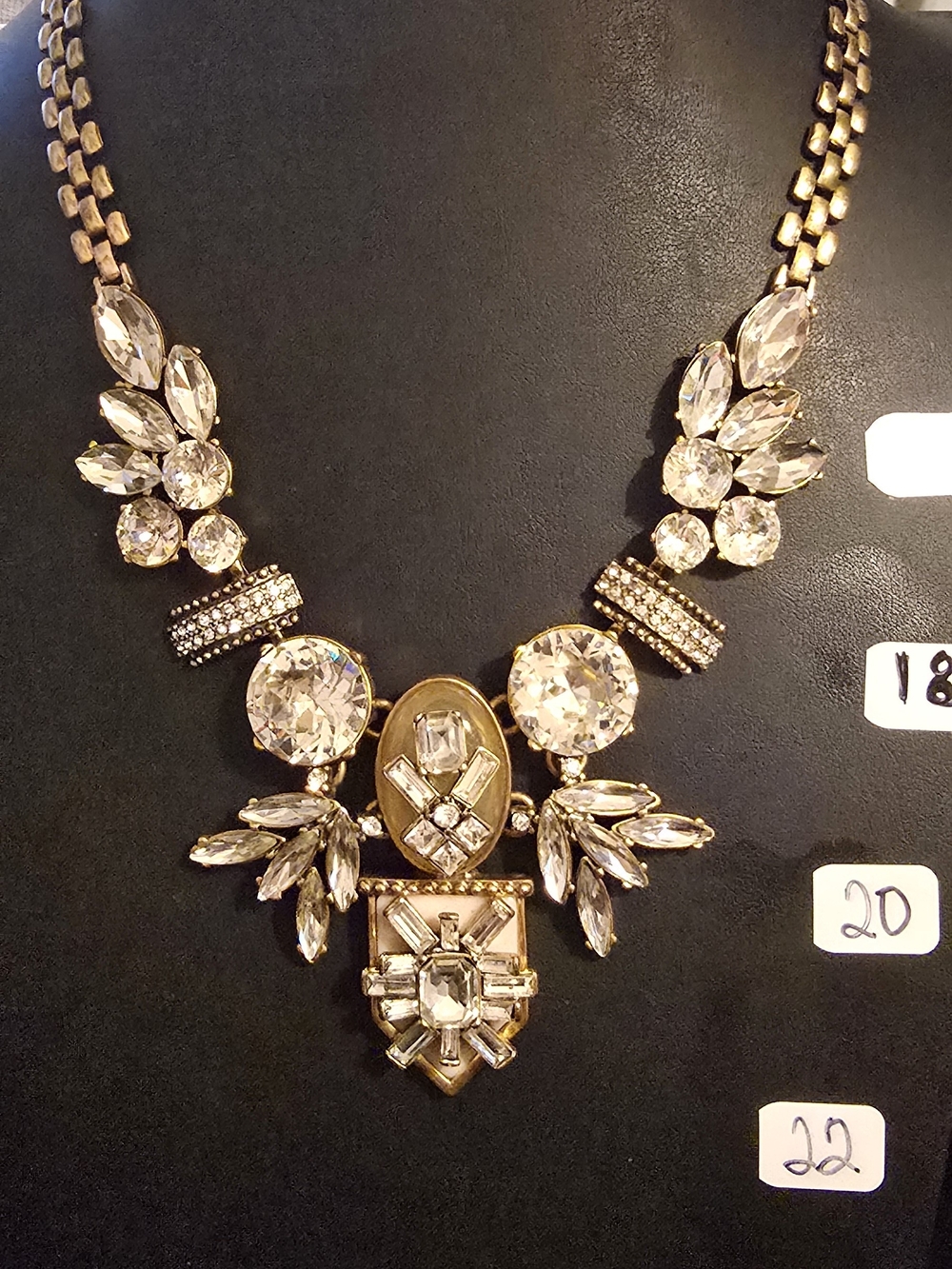 J. Crew Gold-Tone Clear Crystal Statement Necklace